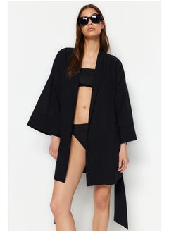 Buy Mini Woven 100% Cotton Kimono & Kaftan with Black Belt TBESS23KM00080 in Egypt