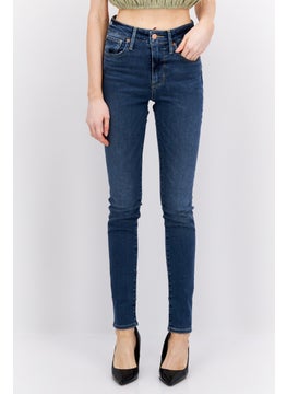 Buy Women Skinny Fit Washed Stretch High Rise Jeans, Navy in Saudi Arabia