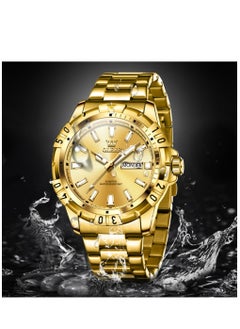 Buy Watch for Men Quartz Stainless Steel Water Resistant Watch 42mm Gold 5560 in UAE