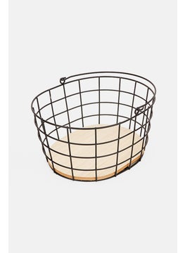 Buy Oval Metal Basket, Black in UAE