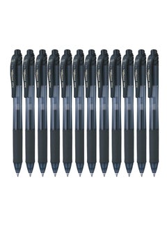 اشتري 12-Piece Energel Gel Ink Pen 0.7mm Tip Black Ink في الامارات