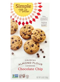 Buy Crunchy Almond Flour Cookies Chocolate Chip 5.5 oz (156 g) in UAE