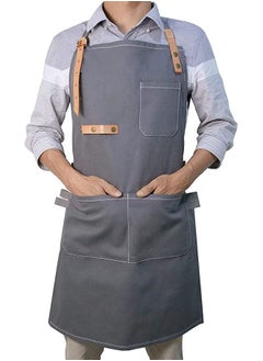 اشتري Canvas Leather Workwear Apron-Multi-Use Shop Apron with Pockets - Mens Gifts, Dads Gift, Gifts for Men, Wood Working Gift Ideas, Wood Working Gift, Man Gifts في السعودية