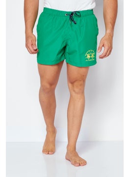 اشتري Men Brand Logo Board Shorts Swimwear, Green في الامارات