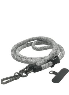 Buy Cell Phone Lanyard, Soft Nylon Crossbody Thick Rope Universal Adjustable Detachable Phone Lanyard, Phone Strap, with Phone Lanyard Patch (Gray-1pcs) in Egypt