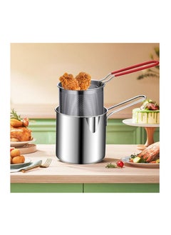 Buy Fry Pot Deep Frying Basket Food Cooking Pot Mesh Fryer Basket with Fried Wire Baskets Deepen Milk Pan with Basket for Chip Fried Chicken in UAE