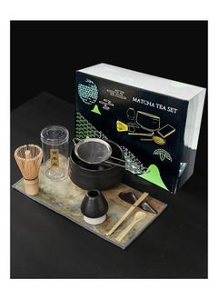 Buy Premium 9Pcs Japanese Matcha Tea Set – Complete Matcha Kit with Bowl, Bamboo Whisk, Scoop, Chashaku & Holder, Bamboo Spoon, Sifter, and Whisk Holder. in Saudi Arabia