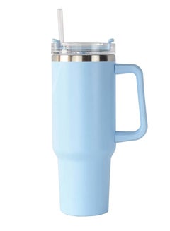 اشتري 40oz Steel Vacuum Cup with Handle and Straw Sky Blue في الامارات