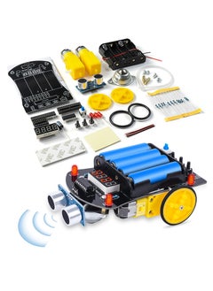 اشتري Soldering Practice Kit, Obstacle Avoidance Smart Car, Ultrasonic Ranging DIY Soldering Project Kit Beginners Learn to Solder Kit for Home and School Education with Paper English Manual في السعودية