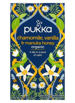 Buy Organic Herbal Tea Chamomile Vanilla & Manuka Honey Caffeine Free 20  Sachets 1.12 oz (32 g) in UAE