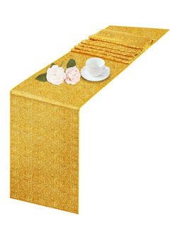 Buy Sequin Table Runner, 3 Pack Satin Table Runner, 12" x 72"Sequin Table Cloth, Rectangle Tables Sparkle Table Covers, for Birthday, Wedding, Banquet, Holiday Party Decorations Baby Shower (Gold) in Saudi Arabia