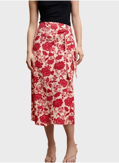 Buy Floral Print Wrap Skirt in UAE