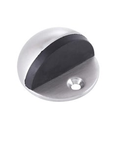 Buy Half Moon Oval Floor Door Stopper Solid Stainless Steel Door Stop and Rubber Bumper 1 Pcs (Silver) in UAE