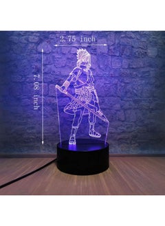 Buy 3D Naruto Uchiha Sasuke Model LED Lamp USB Charge 7 Color Changing Naruto Fans Teen Room Night Light Decorative Christmas Present Anime Toy in UAE