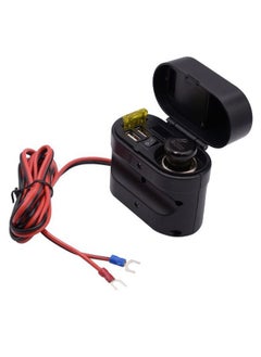 Buy Motorcycle LED Display Recharger Adapter With Clock Dual USB Voltmeter Switch Panel in Saudi Arabia