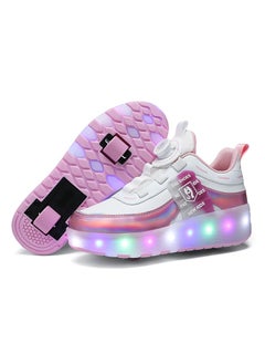 Buy LED Flash Light Sneaker Skate Shoes with Wheels USB Charging Roller Skates Shoes in Saudi Arabia