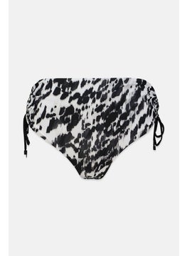 اشتري Women Heat Wave Drawstring Bikini Bottom, Black and White في السعودية