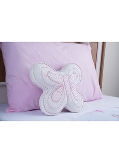 اشتري Butterfly Applique Shaped Filled Cushion 25x35Cm White في الامارات