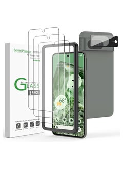 Buy amFilm 3+1 Pack for Google Pixel 8 Screen Protector 6.2" Tempered Glass, Ultrasonic Fingerprint Compatible, with Easy Installation Frame, Anti Scratch, Bubble Free, Case Friendly, Upgrade Version in Egypt