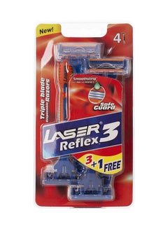 Buy 4 Pieces Reflex 3 Three Blade Disposable Shaving Razor in UAE