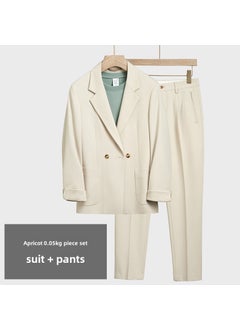 Buy Japanese Casual Suit Set Loose Fit Apricot [Set]] in Saudi Arabia