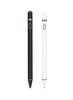 Buy 2 Pc Universal Stylus Pen, Active Stylus Pen for Touch Screens, 1.5mm Metal Fine Point High Sensitivity Digital Stylus Pen Compatible with iPad, Android Tablet and Other Touch Screens - Black / White in UAE