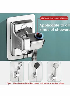 Buy Shower Head Holders, Universal Shower Head Plastic Handheld Showerhead Bracket Adjustable Bracket Wall Mount for Bathroom with Adhesive Stick in UAE