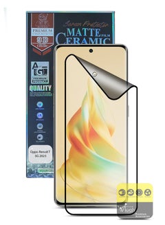 Buy Nano Matte Ceramic Anti Fingerprint Full Glue Full Cover Flexible Screen Protector For Oppo Reno8 T 5G 2023 Clear/Black in Saudi Arabia