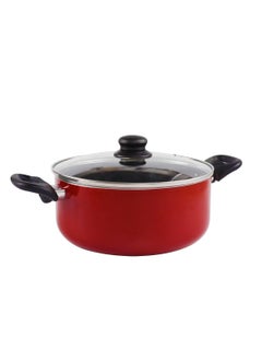 Buy Non Stick Cooking Pot Red/ Black 20cm in UAE