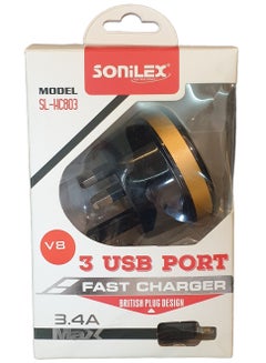 Buy SL-HC803 With 3 USB Ports Fast Charging with Micro USB in UAE