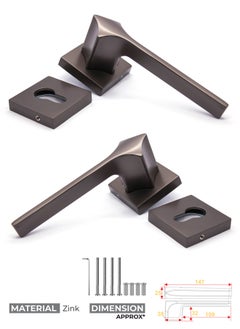 Buy Mortise Zinc Door Handle (W-2004 BLACK SATIN) in Saudi Arabia