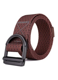 اشتري Oztev Men's Automatic Adjustable Buckle Nylon Belt (Brown) في الامارات