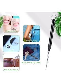 Buy Metal Portable Reusable Toothpicks Black Teeth Picks Versatile Fruit Picker Cocktail Travel Picnic in Egypt