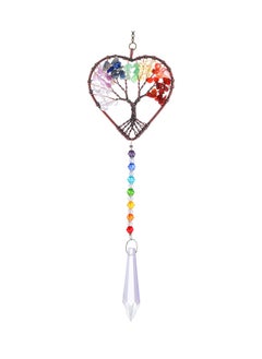 اشتري Heart Shaped Sun Catcher, Crystal Tree of Life Suncatchers Hanging Ornament Chakra Stones Window Crystal Ball Prism Pendant Garden Home Car Decor في الامارات