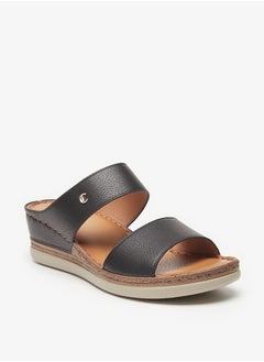 Buy Women Solid Slip-On Sandals With Wedge Heels in Saudi Arabia