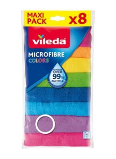 Buy 8-Piece Microfibre Cleaning Cloth Set Multicolour in UAE