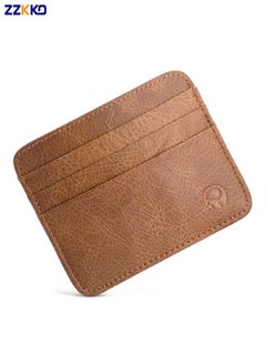 Buy The Top Layer Cowhide Zero Wallet, Retro Unisex Coin Purse, Pure Color Card Holder, Can Be Used For Storing Public Transportation Cards, Bank Cards, Credit Cards, Banknotes, And Driver'S Licenses in Saudi Arabia
