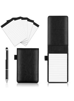 اشتري Pocket Notepad Set with Pen and Refills - 5 Small Notepads, 3x5 Inches, 50 Lined Pages per Pad - Perfect for Offices, Schools, and Restaurants（Black） في الامارات