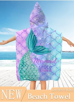 اشتري Kids Hooded Bath Robe Microfiber Mermaid Beach Towels for Travel Quick Dry Towel for Swimmers Sand Proof Beach Towels for Kids Cool Pool Towels Beach Accessories Super Absorbent Towel في الامارات