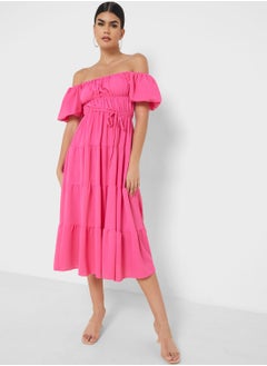 Buy Off Shoulder Tiered Dress in Saudi Arabia