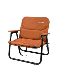 Buy Camping Foldable Chair with 150kg Load Capacity/ Aluminum Frame / 600D Oxford Cloth / Beech Wood Material - Brown in UAE