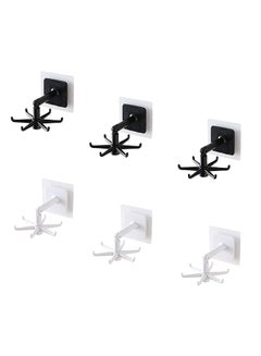 Buy Rotating Storage Hooks, 6Pcs Wall-Mounted Multifunctional Kitchenware Hooks, Punch-Free Bathroom Towel Racks, Storage Racks for Small Objects in Egypt