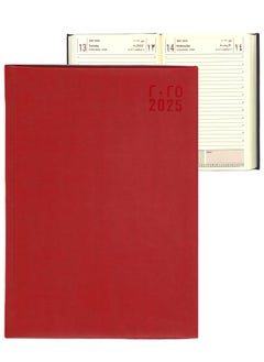 اشتري 2025 Executive Diary With Red PU Cover 17x24cm Size في الامارات