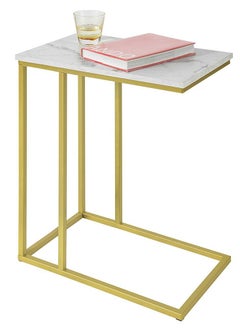 اشتري (SA STOCK) SoBuy FBT87-G Side Table Sofa Table Coffee Table Laptop Table Bed Table Care Table with Gold Metal Frame W x H x D: 48 x 61 x 30cm في السعودية