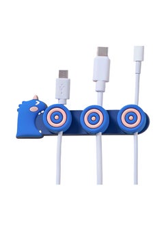 اشتري Magnetic Cable Clips, Home Cable Management Holder with 3 Brackets, Desktop Cord Management Wires Organizers for Home, Office, Nightstand, Blue, 1 Pcs في الامارات