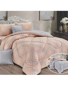 Buy HOURS Patterned Comforter Set 6 Pieces, King Size in Saudi Arabia