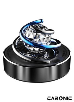 Buy Car Air Freshener Aromatherapy Solar Rotating  Car Freshener With 5ml fragrance Color Black in UAE