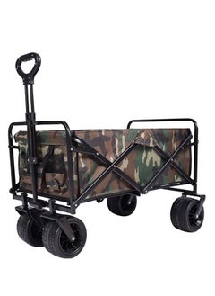 Buy Collapsible Wagon, Camping Wagon with All Terrain Wheels, Folding Trolley Cart for Beach, Garden, Camping (Camouflage) in Saudi Arabia