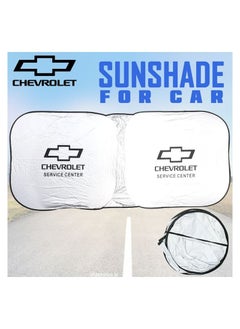 Buy CHEVROLET Car Sun Shade UV Rays and Heat Protector Sun Visor Foldable Keep Your Vehicle Cool Blocks UV Rays, Car Windshield Sunshade in Saudi Arabia