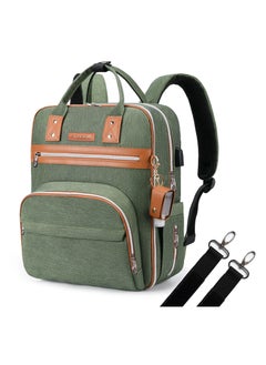 اشتري Little Story 2in1 Diaper Bag w/ Sanitizer Bottle keychain & Stroller Hooks - Green في السعودية